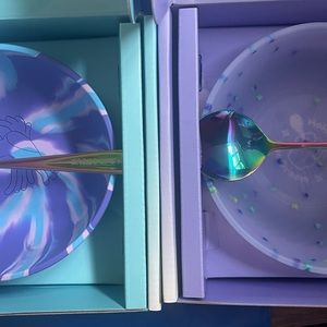 2 MAGIC SPOON BOWL & SPOON SETS SILICONE CEREAL BOWLS - PARROT & ZEBRA - NIB